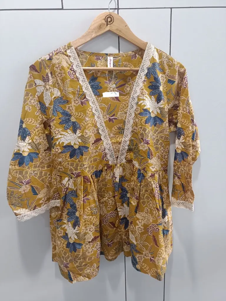 Autumn Bloom Cotton Peplum Top