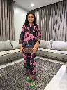 Midnight Bloom Pure Gazi Silk Co-Ord Set