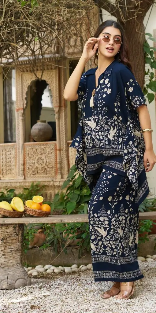 Midnight Garden Gazzi Silk Co-Ord Set