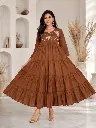 Cinnamon Flare Cotton Dress