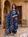 Midnight Indigo Pure Cotton 3-Piece Suit Set