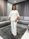 Ivory Crochet Heritage Premium Mull Cotton Co-Ord Set