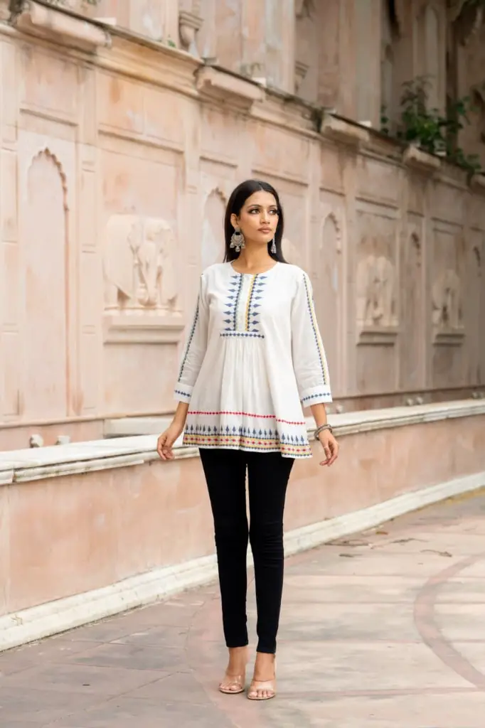 Ivory Heritage Mull Cotton Top
