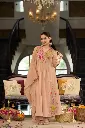 Sand Beige Floral Embroidered Crush Cotton 3-Piece Suit Set
