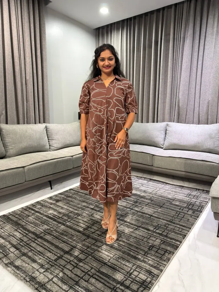 Mocha Swirl Cotton Dress