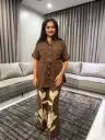 Mocha Bloom Pure Cotton Co-Ord Set