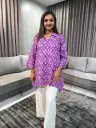 Purple Pure Cotton Ethnic Motifs Printed A-Line Tunic