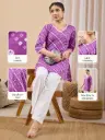 Purple Pure Cotton Bandhani Printed Straight Tunic