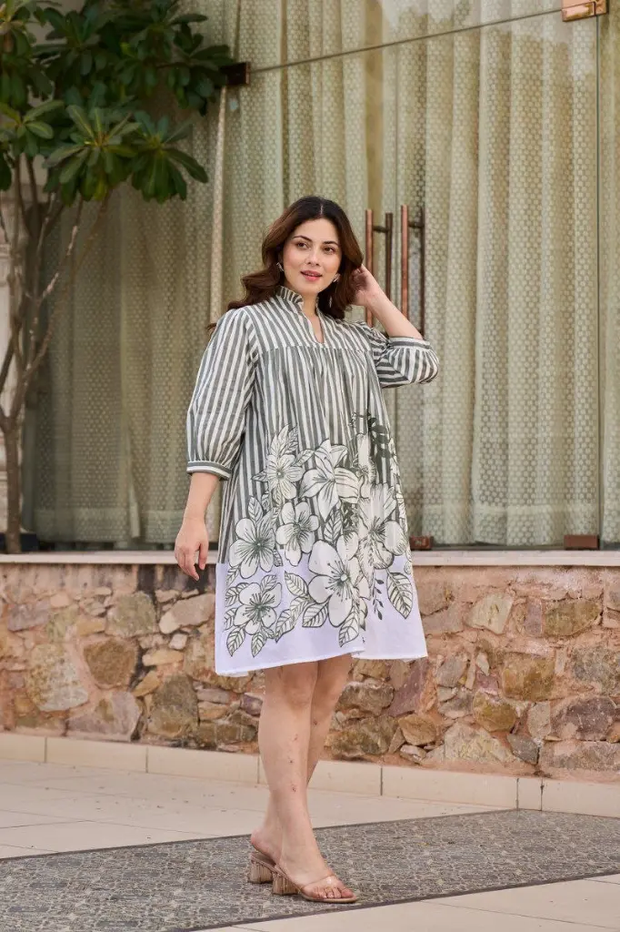 Sage Bloom Cotton Tunic