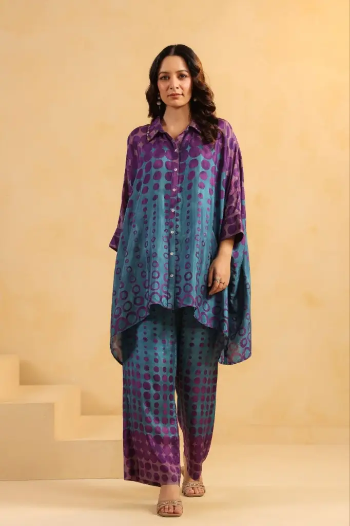 Twilight Orbit Premium Viscose Santoon Co-ord Set