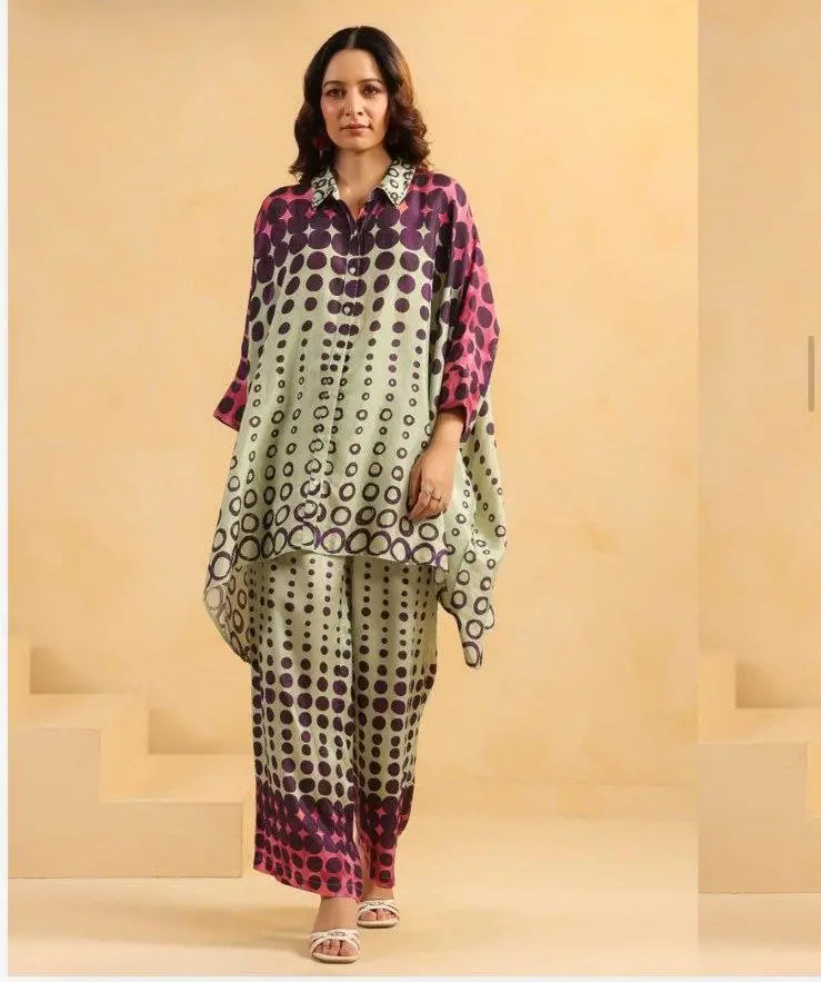Aura Dot Flow Premium Viscose Santoon Co-ord Set