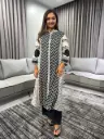 Monochrome Chevron Muslin Kurta Set