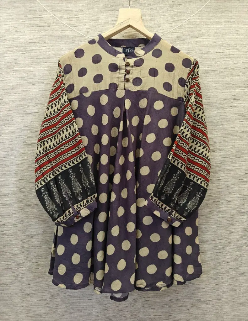 Plum Polka Muslin Tunic