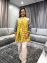 Mustard Gold Polka Dot Viscose Muslin Tunic