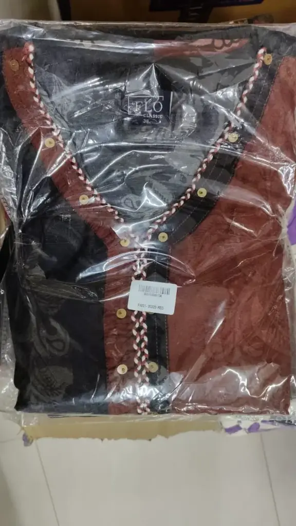 Rust Red & Charcoal Kalamkari Viscose Muslin Kurta Set