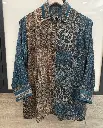 Teal & Indigo Ajrakh Natural Crepe Shirt