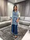 Indigo Indigo Blossom Natural Crepe Coord Set
