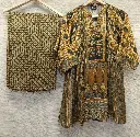 Vintage Ochre & Olive Ajrakh Natural Crepe Coord Set