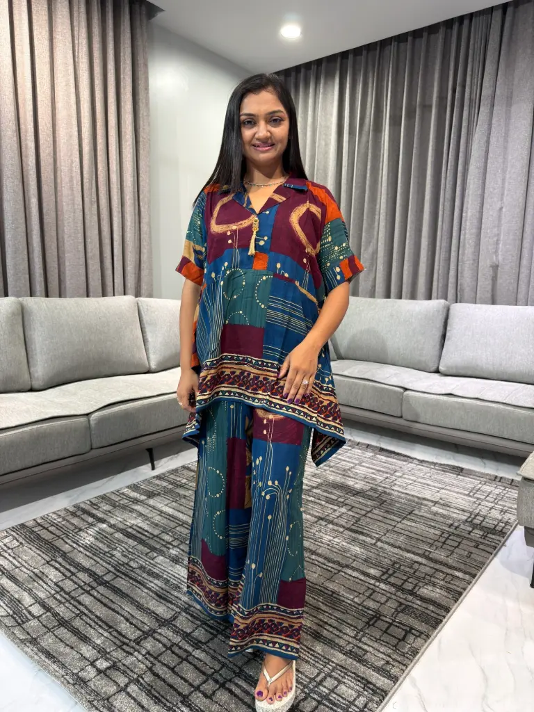 Boho Mosaic Gazzi Silk Co-Ord Set