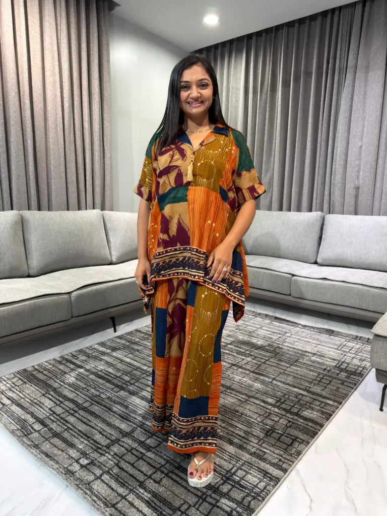 Sunset Mosaic Gazzi Silk Co-Ord Set