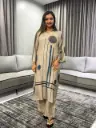 Sandstone Abstract Viscose Muslin Kurta Set