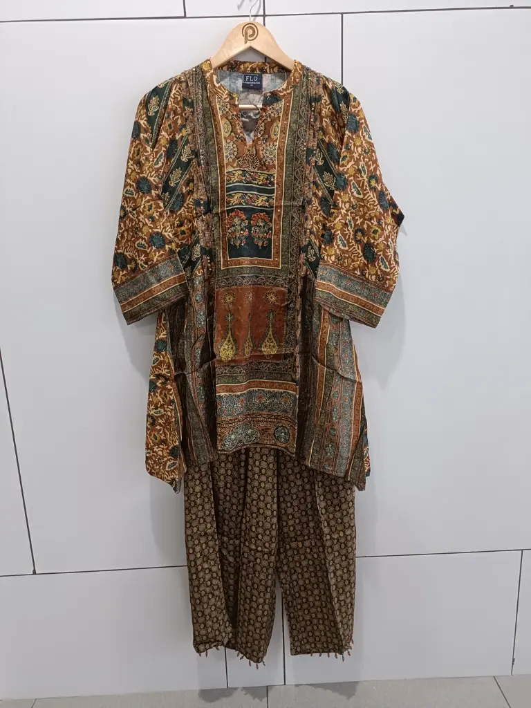 Heritage Rust Muslin Silk Co-Ord Set