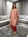 Ruby Stripe Viscose Muslin Kurta Palazzo Set 