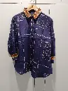 Royal Indigo Natural Crepe Printed Shirt
