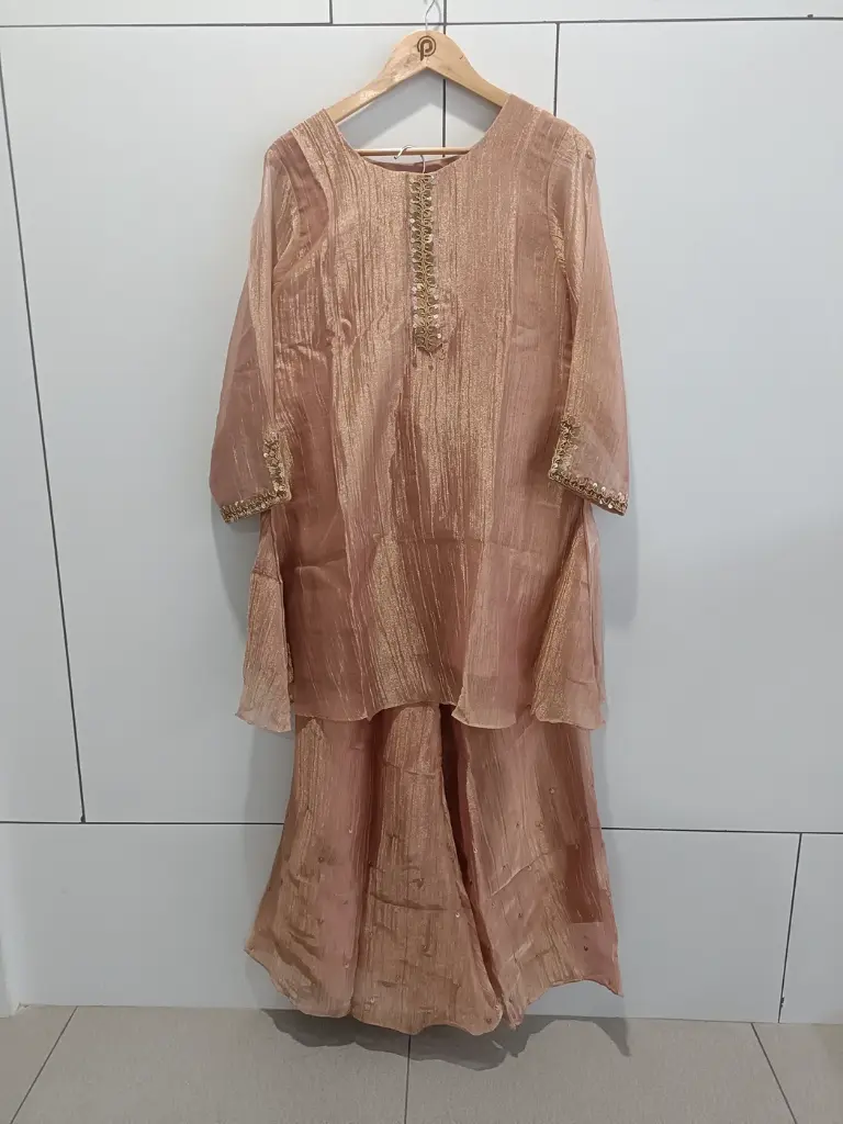 Blush Rose Crush Shimmer Designer Co-ord Set