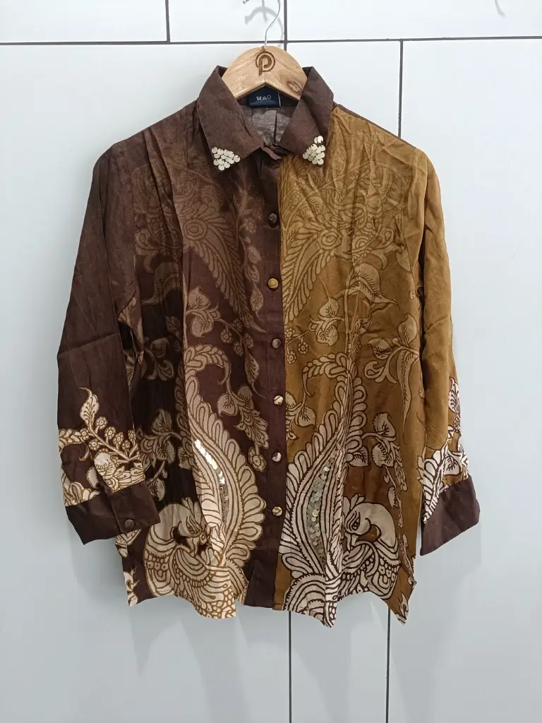 Mocha Caramel Viscose Muslin Designer Shirt