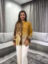 Mocha Caramel Viscose Muslin Designer Shirt