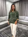 Emerald Maze Natural Crepe Shirt