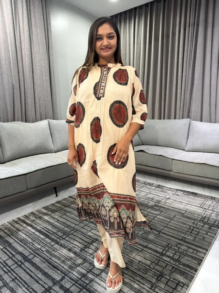 Ivory Bloom Mull Cotton Kurta Set