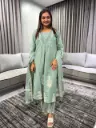 Sage Bloom Premium Cotton 3-Piece Kurta Set