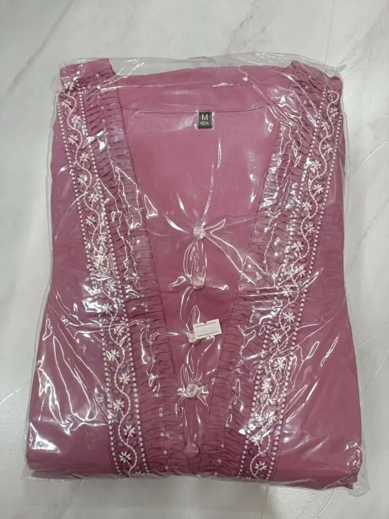 Blush Rose Embroidered 3-Piece Kurta Set
