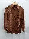 Mocha Bloom Oversized Linen Shirt