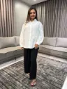 Ivory Bloom Oversized Linen Shirt