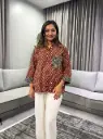 Maroon Heritage Pure Cotton Printed Shirt