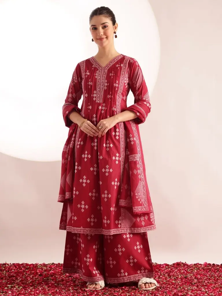 Midnight Bloom Pure Cotton 3-Piece Kurta Set