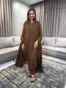 Mocha Blossom Pure Cotton 3-Piece Suit Set