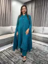 Teal Blossom Pure Cotton 3-Piece Suit Set