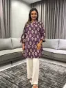 Royal Plum Pure Cotton Printed Tunic