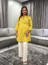 Mustard Bloom Pure Cotton Printed Tunic