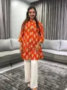 Rust Leaf Pure Cotton Printed Tunic