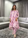 Pink Abstract Printed Pure Cotton Kurta Set