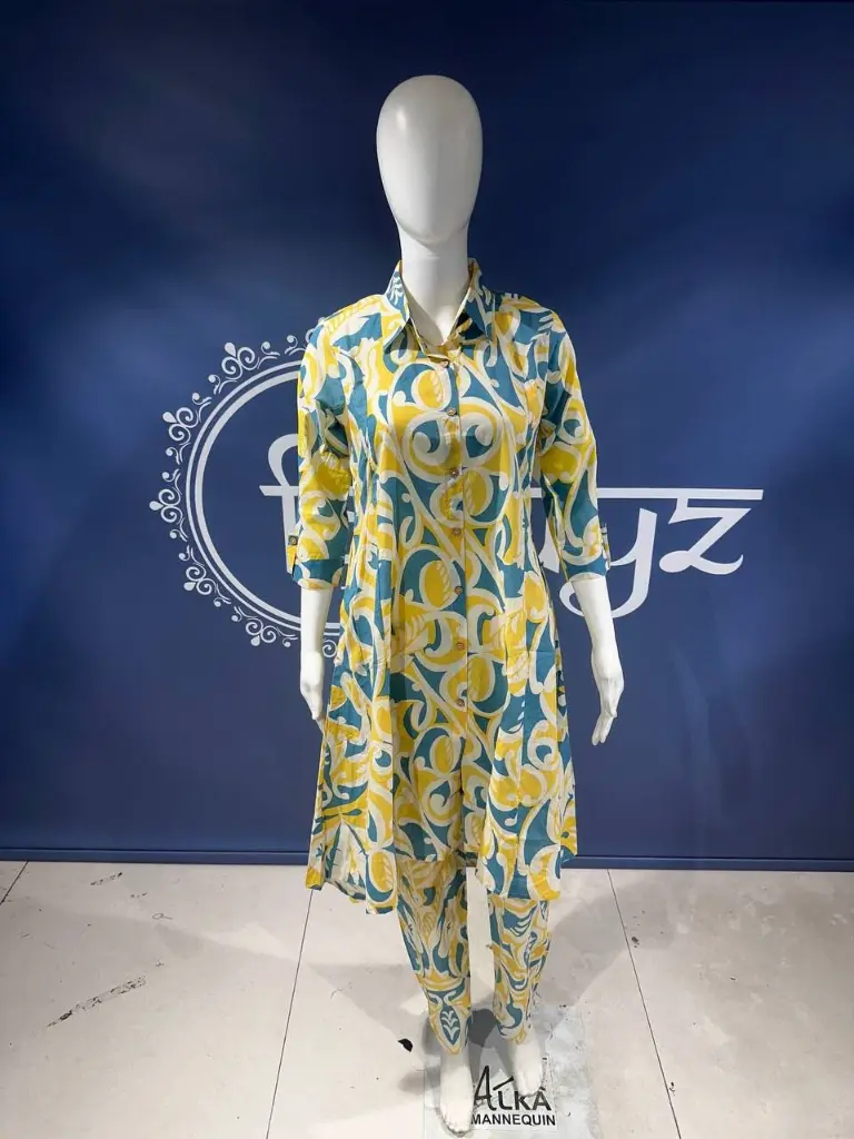 Sunshine Abstract Printed Pure Cotton Kurta Set