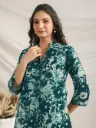 Green Pure Cotton Floral Printed A-line Co-ord Set