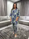 Indigo Cotton Floral Regular Co-ord Set