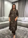 Black Paisley Printed Pure Cotton Kurta Set