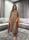Mocha Heritage Pure Cotton 3-Piece Kurta Set